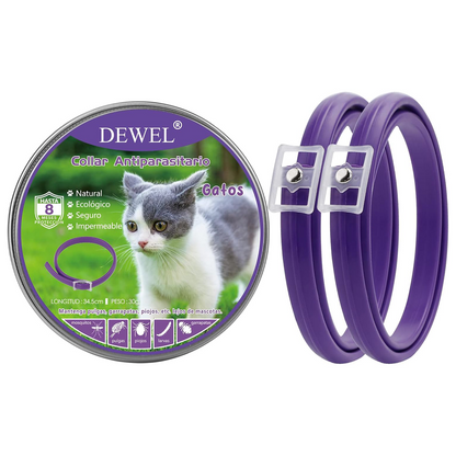 DEWEL-Outdoor Plus Flea & Tick Collar-Adjustable 34.5cm for Cats&Small Dogs, Forest Adventures– 8-Month Protection