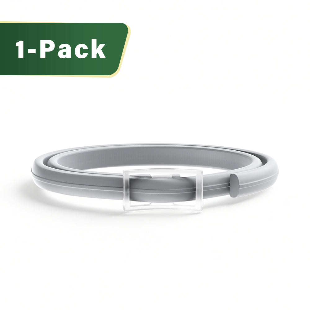 DEWEL-Collar antipulgas y garrapatas diario gris-ajustable 34.5 cm para gatos y perros pequeños, paseos por la ciudad – Protección de 8 meses