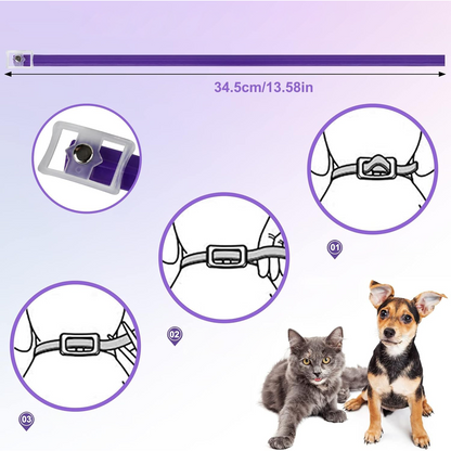 DEWEL-Outdoor Plus Flea & Tick Collar-Adjustable 34.5cm for Cats&Small Dogs, Forest Adventures– 8-Month Protection