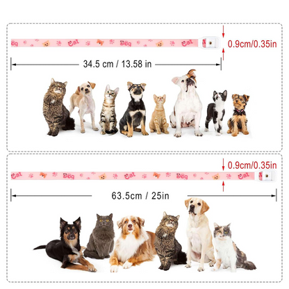 DEWEL-Floral Flea & Tick Collar–Adjustable 34.5cm for Cats&Small Dogs, Stylish Pet Decoration– 8-Month Protection