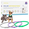 DEWEL Flea & Tick Collar Set for Dogs & Cats – Adjustable Anti-Parasitic Collar (3/4 Pack, 3 Colors, 34.5 cm)