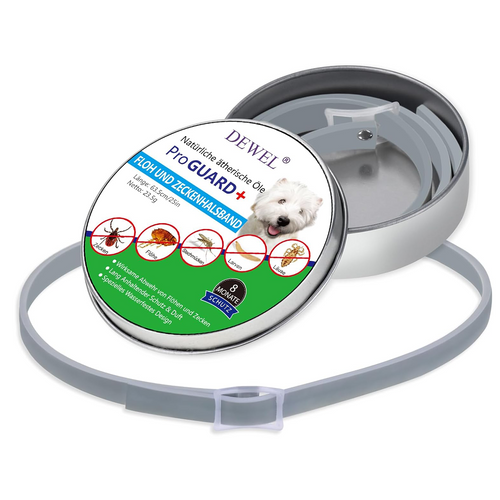 DEWEL Flea & Tick Collar for Dogs – Adjustable 63.5 cm Waterproof Parasite Protection