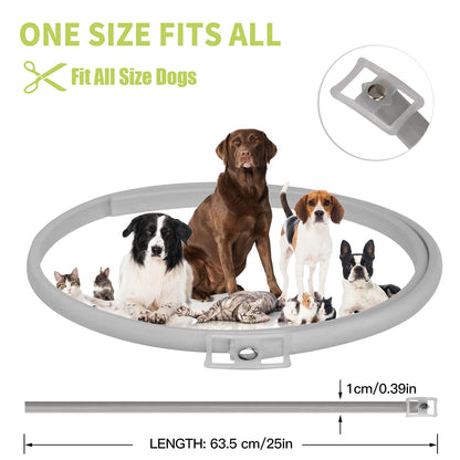 DEWEL-Leuchtendes Floh- & Zeckenhalsband für mittelgroße und große Hunde – Verstellbar 63,5 cm, Für sichere Nachtspaziergänge – 8 Monate Schutz