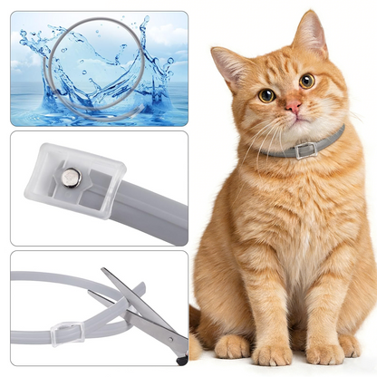 DEWEL-Set de Collares Antipulgas y Garrapatas Multiestilo – Ajustable de 34.5 cm para Gatos y Perros Pequeños, Uso Diario, Camping y Seguridad Nocturna – Protección de 8 Meses (Paquete de 3/4)