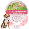 DEWEL Flea & Tick Pink/Blue Collar for Dogs & Cats – 6–8 Month Protection, Adjustable (63.5 cm)
