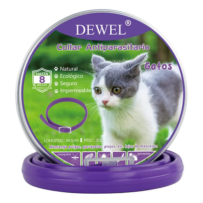DEWEL-Outdoor Plus Flea & Tick Collar-Adjustable 34.5cm for Cats&Small Dogs, Forest Adventures– 8-Month Protection