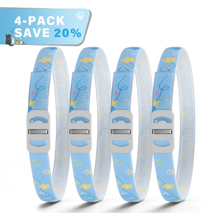 DEWEL-Floral Flea & Tick Collar–Adjustable 34.5cm for Cats&Small Dogs, Stylish Pet Decoration– 8-Month Protection