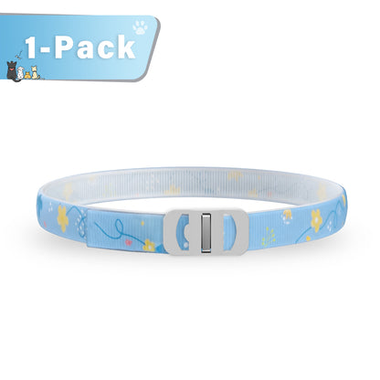 DEWEL-Floral Flea & Tick Collar–Adjustable 34.5cm for Cats&Small Dogs, Stylish Pet Decoration– 8-Month Protection
