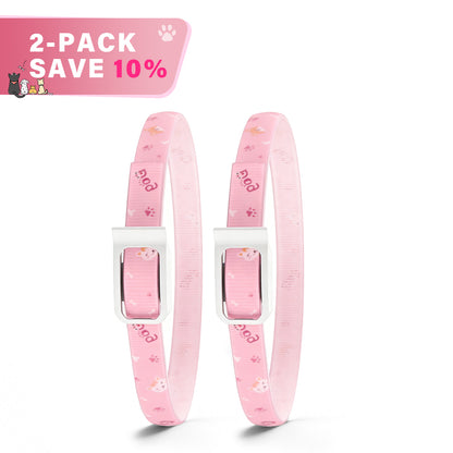 DEWEL-Floral Flea & Tick Collar–Adjustable 34.5cm for Cats&Small Dogs, Stylish Pet Decoration– 8-Month Protection