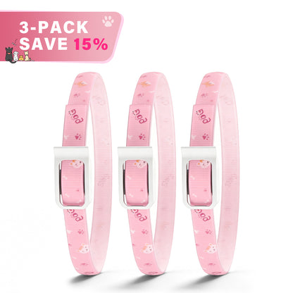 DEWEL-Floral Flea & Tick Collar–Adjustable 34.5cm for Cats&Small Dogs, Stylish Pet Decoration– 8-Month Protection