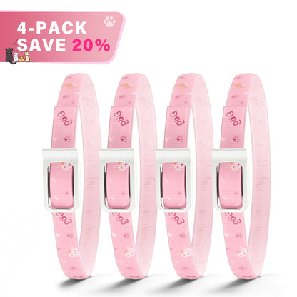 DEWEL-Floral Flea & Tick Collar–Adjustable 34.5cm for Cats&Small Dogs, Stylish Pet Decoration– 8-Month Protection