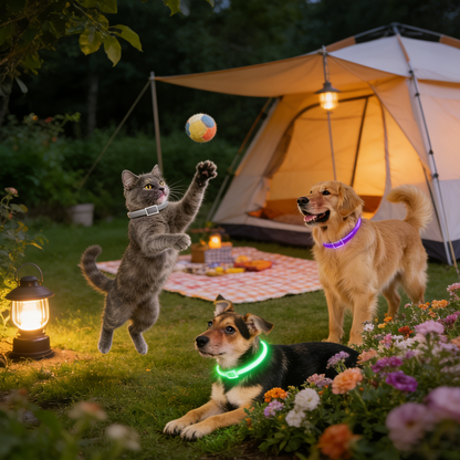 DEWEL-Juego de Collares Antipulgas y Garrapatas Multiestilo–Ajustable 63.5cm para Perros Medianos y Grandes, Uso Diario, Camping y Seguridad Nocturna-8 Meses de Protección (3/4 Paquetes)